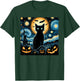 Halloween Starry Night Black Cat Van Gogh Halloween Cat Women Kids T-Shirt - T-Shirt | Forest