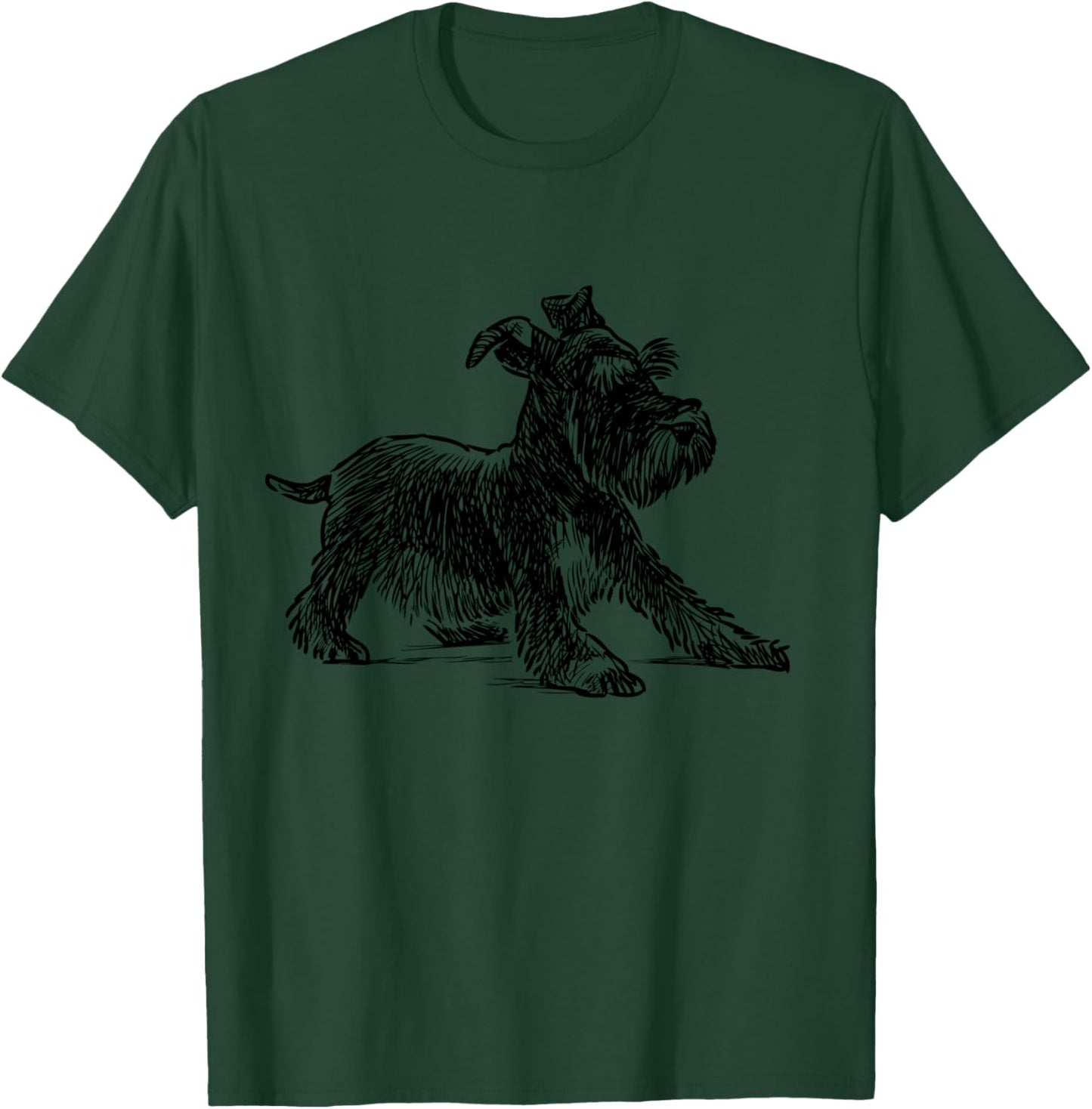 Schnauzer Art Mini Schnauzer Dog Cool Sketch T-Shirt - T-Shirt | Forest