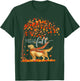 Hello Fall Tree Thanksgiving Dog Lover Golden Retriever Women T-Shirt - T-Shirt | Forest