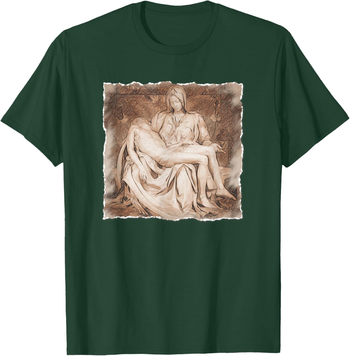 The Pity - La Pietà Statue, Michelangelo Renaissance Art T-Shirt - T-Shirt | Forest