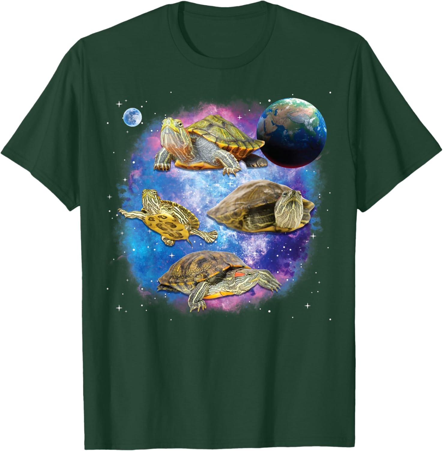 Red Eared Slider in Space, Funny Red Eared Slider T-Shirt - T-Shirt | Forest
