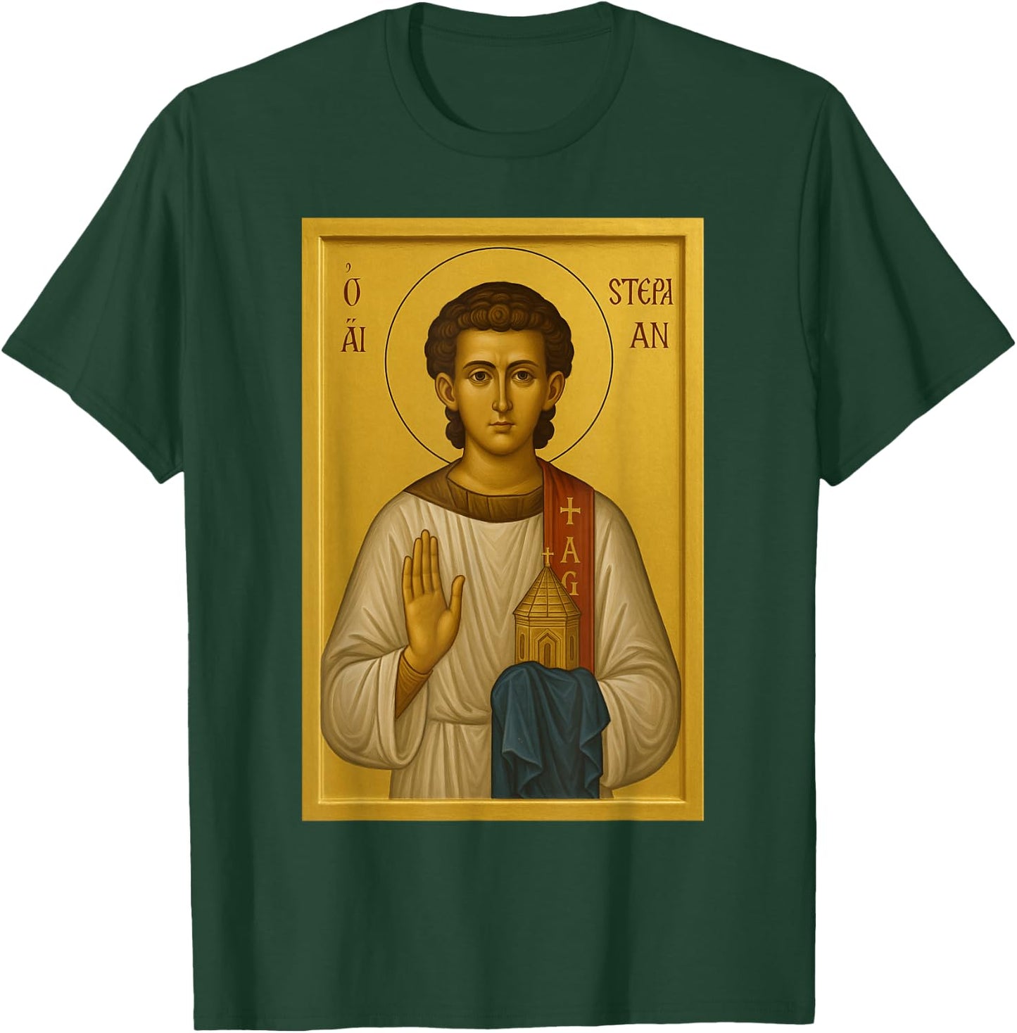 Orthodox Saint Stephen Protomartyr Icon T-Shirt - T-Shirt | Forest