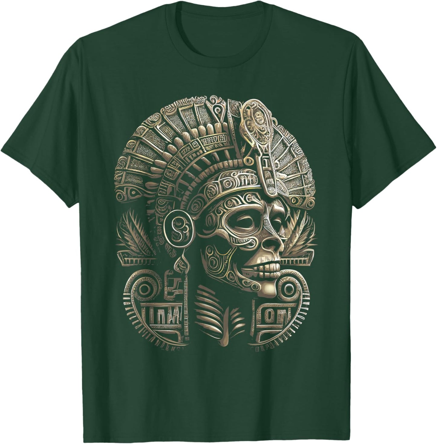 Mexican Mictlantecuhtli Aztec God of Death Skull T-Shirt - T-Shirt | Forest