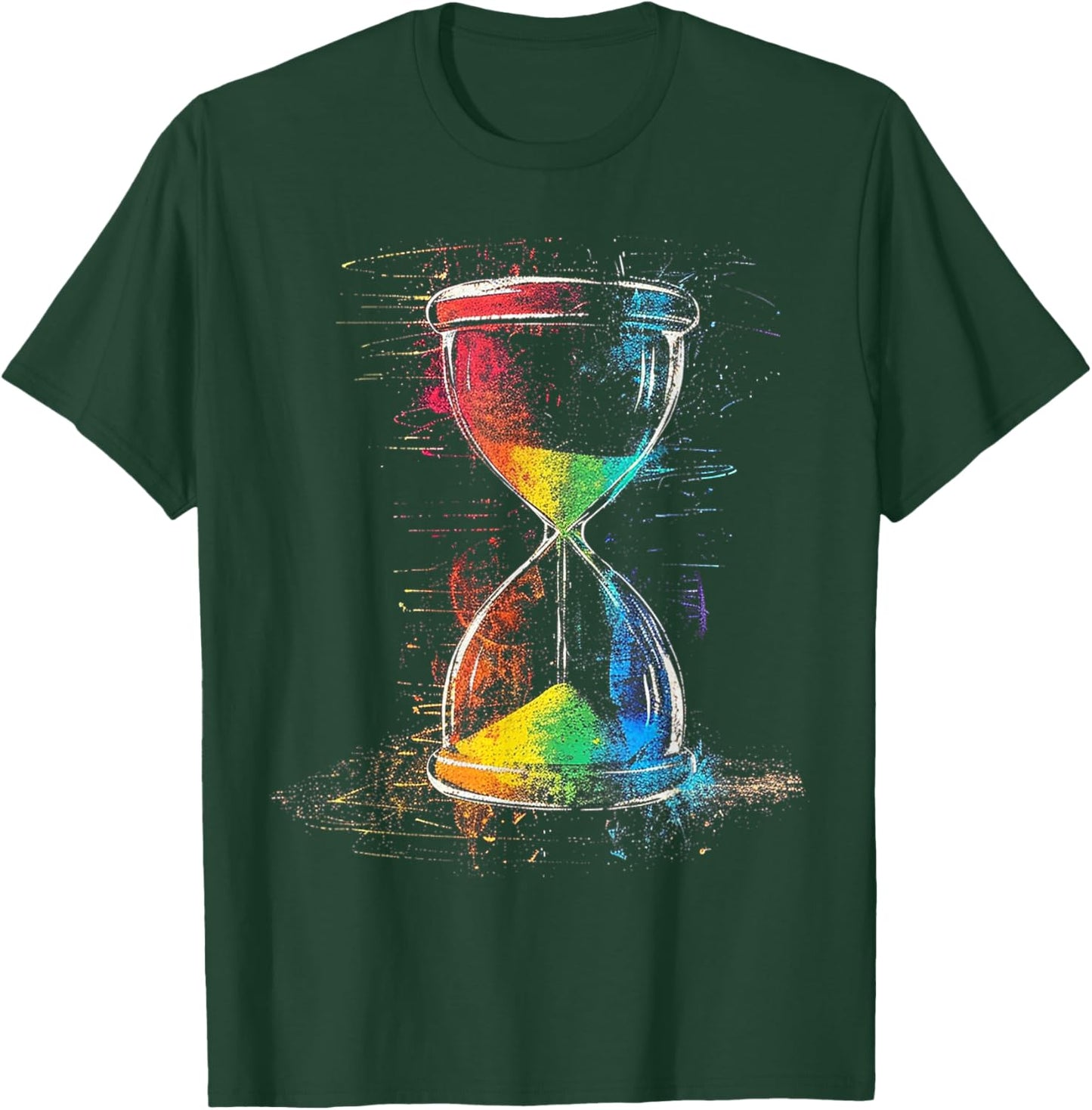 Hourglass Watercolor Paint Abstract Art Graphic T-Shirt - T-Shirt | Forest