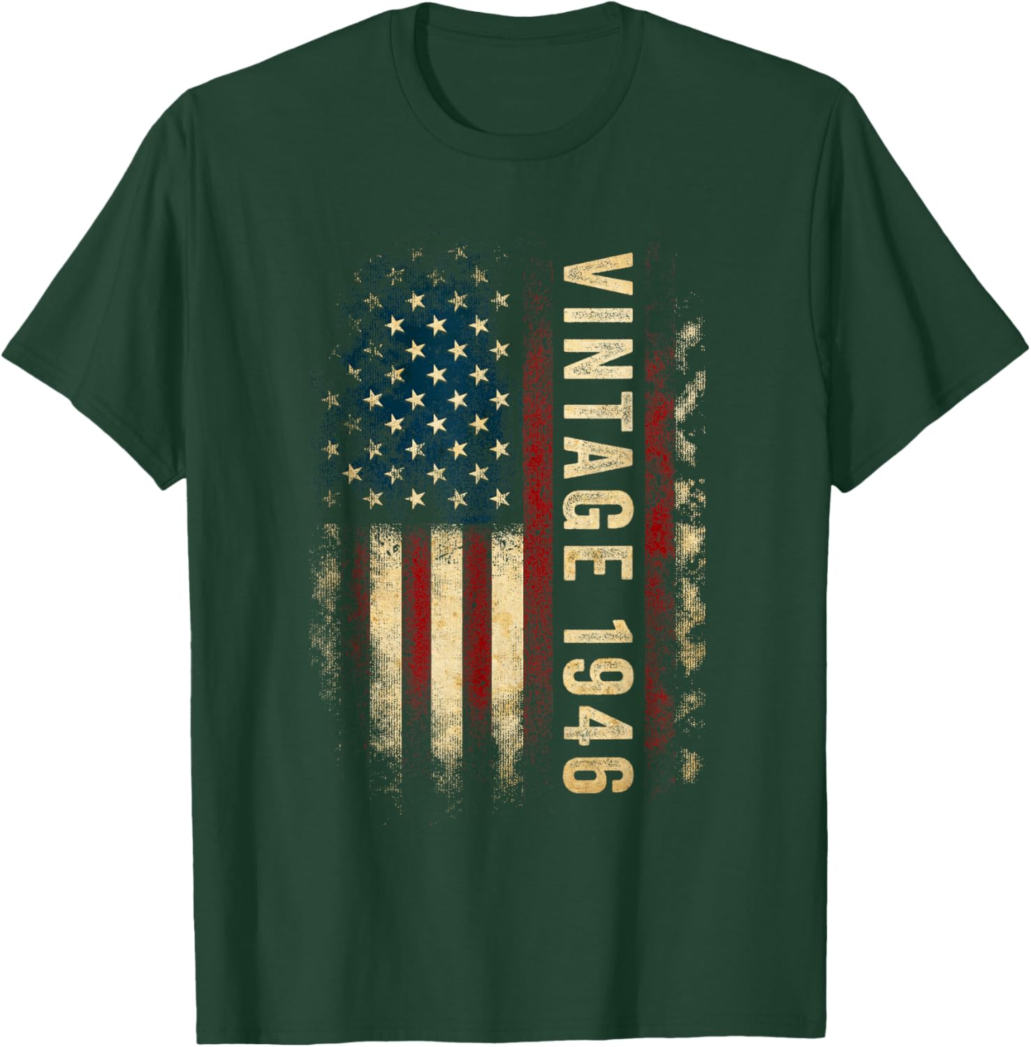 Vintage Made In 1946 American Flag 80th Birthday Gifts Men T-Shirt - T-Shirt | Forest