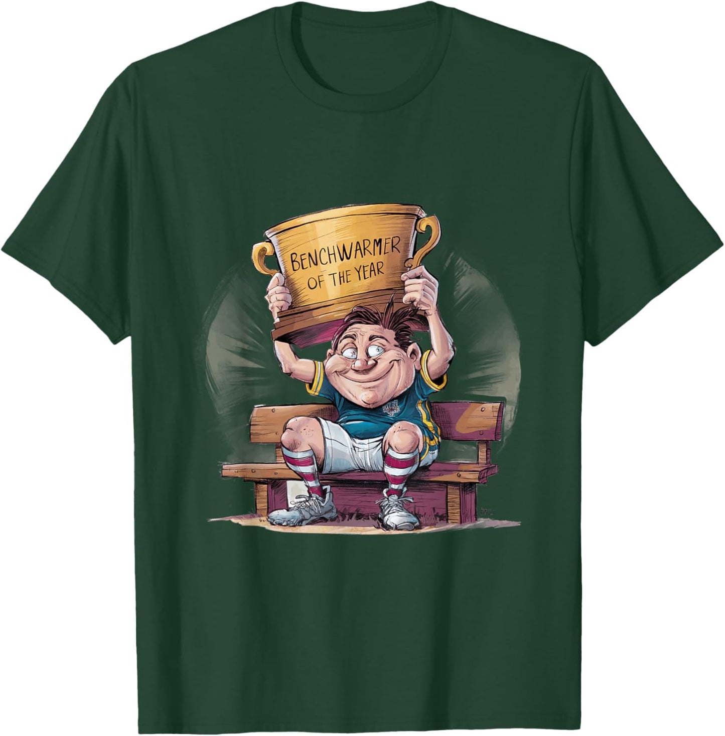 Benchwarmer of the Year Funny Fantasy Football T-Shirt - T-Shirt | Forest