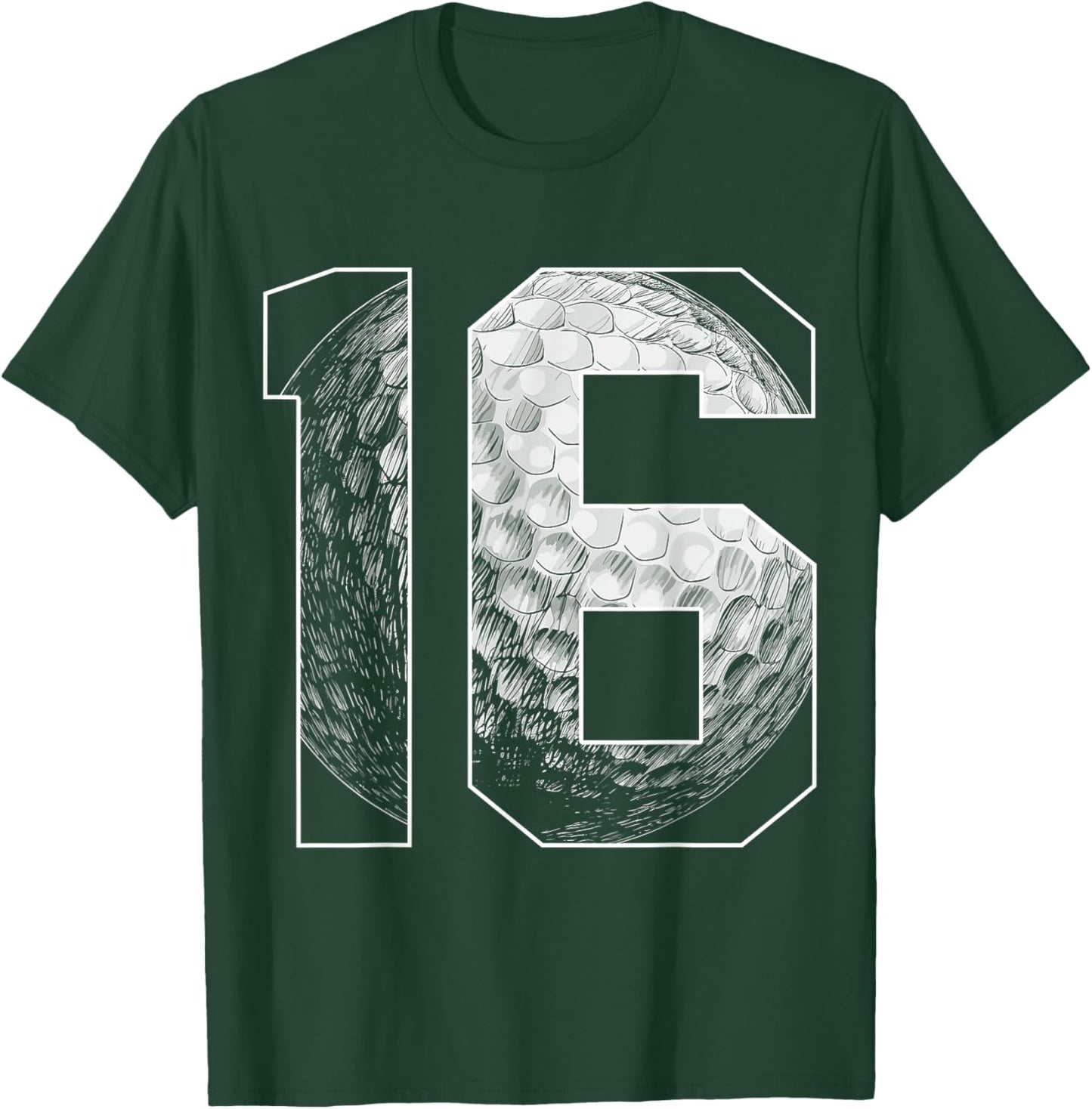 16th Birthday Boy Golf Player Golf 16 Years Old T-Shirt - T-Shirt | Forest
