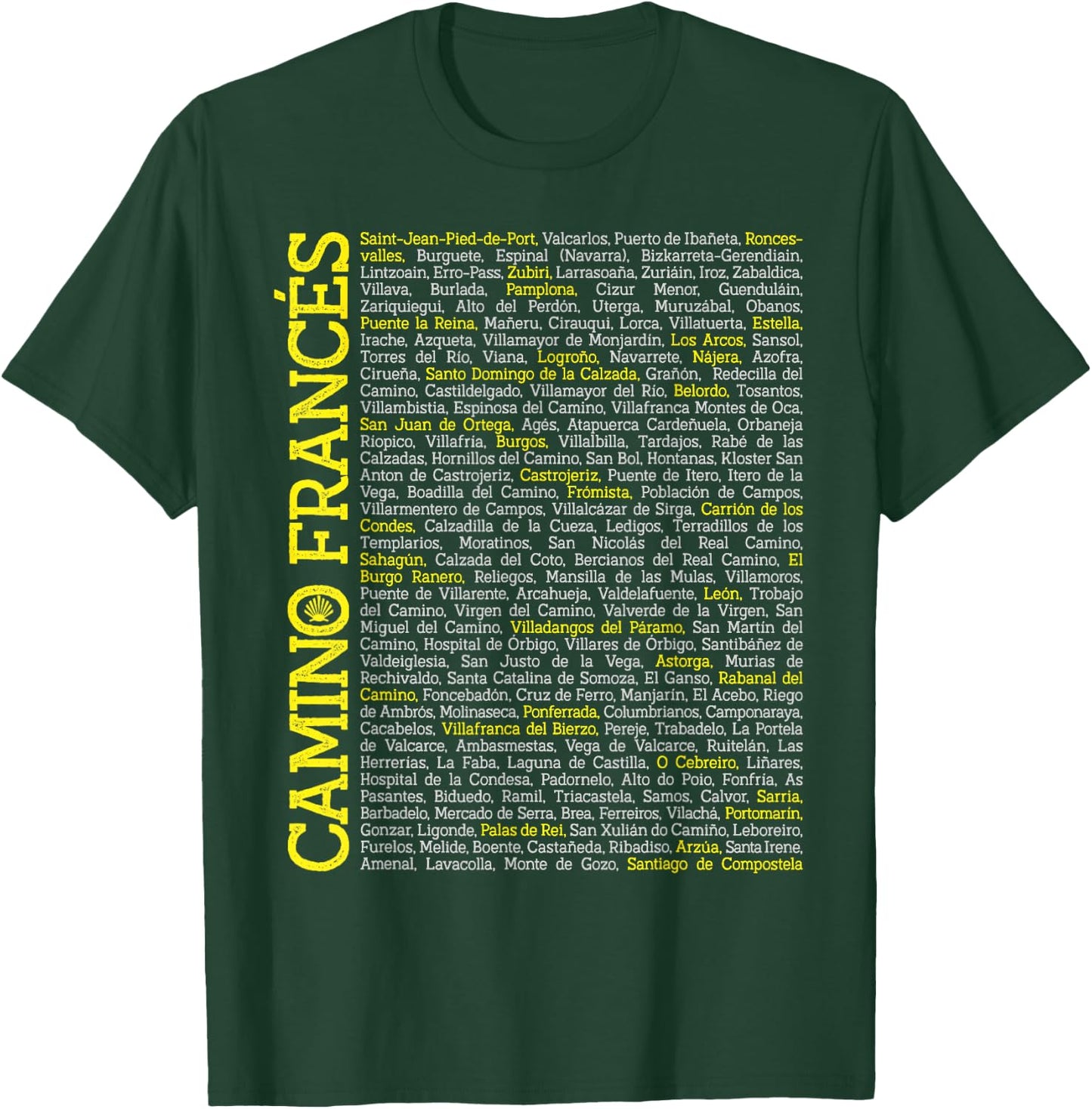 Camino de Santiago de Compostela Way of Saint James Stages T-Shirt - T-Shirt | Forest