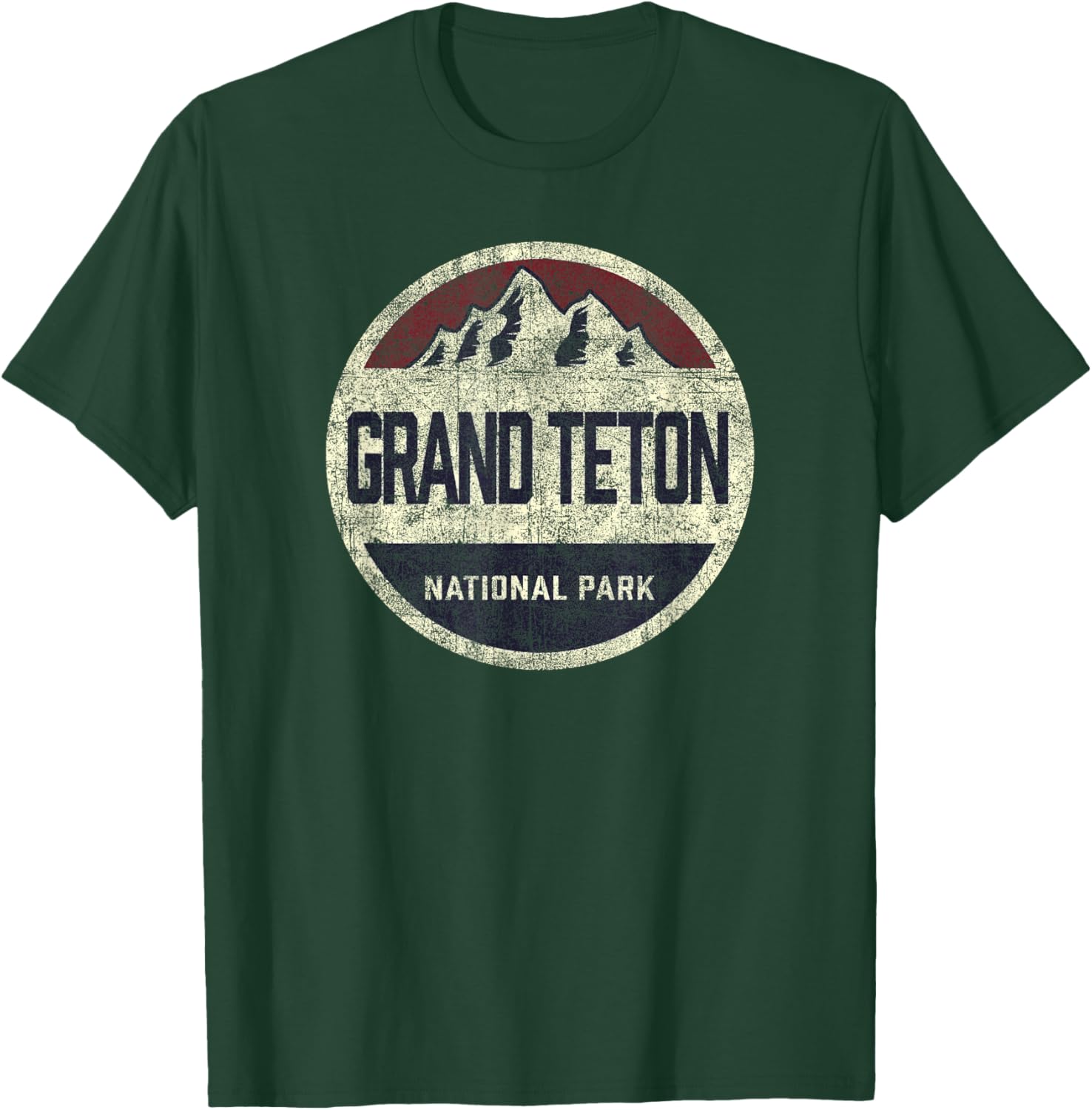 Grand Teton National Park Vintage Throwback Boys Girls T-Shirt - T-Shirt | Forest