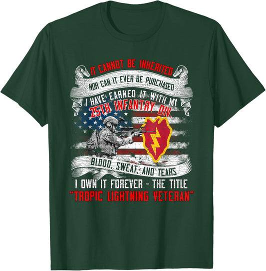 25th Infantry Division 25 ID Tropic Lightning Division T-Shirt - T-Shirt | Forest