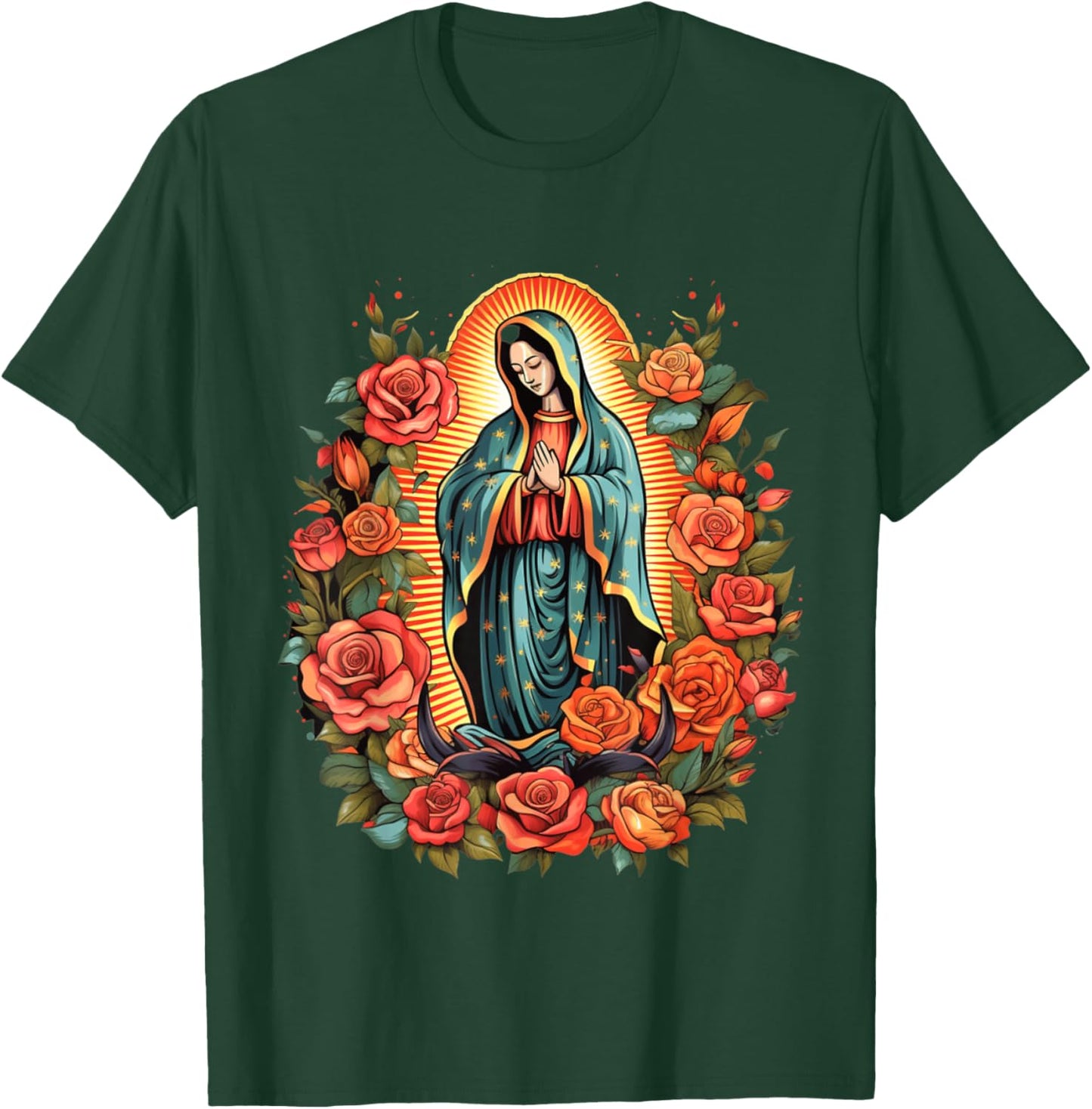 Virgen De Guadalupe Sant Mary For Christians, Catholics T-Shirt - T-Shirt | Forest