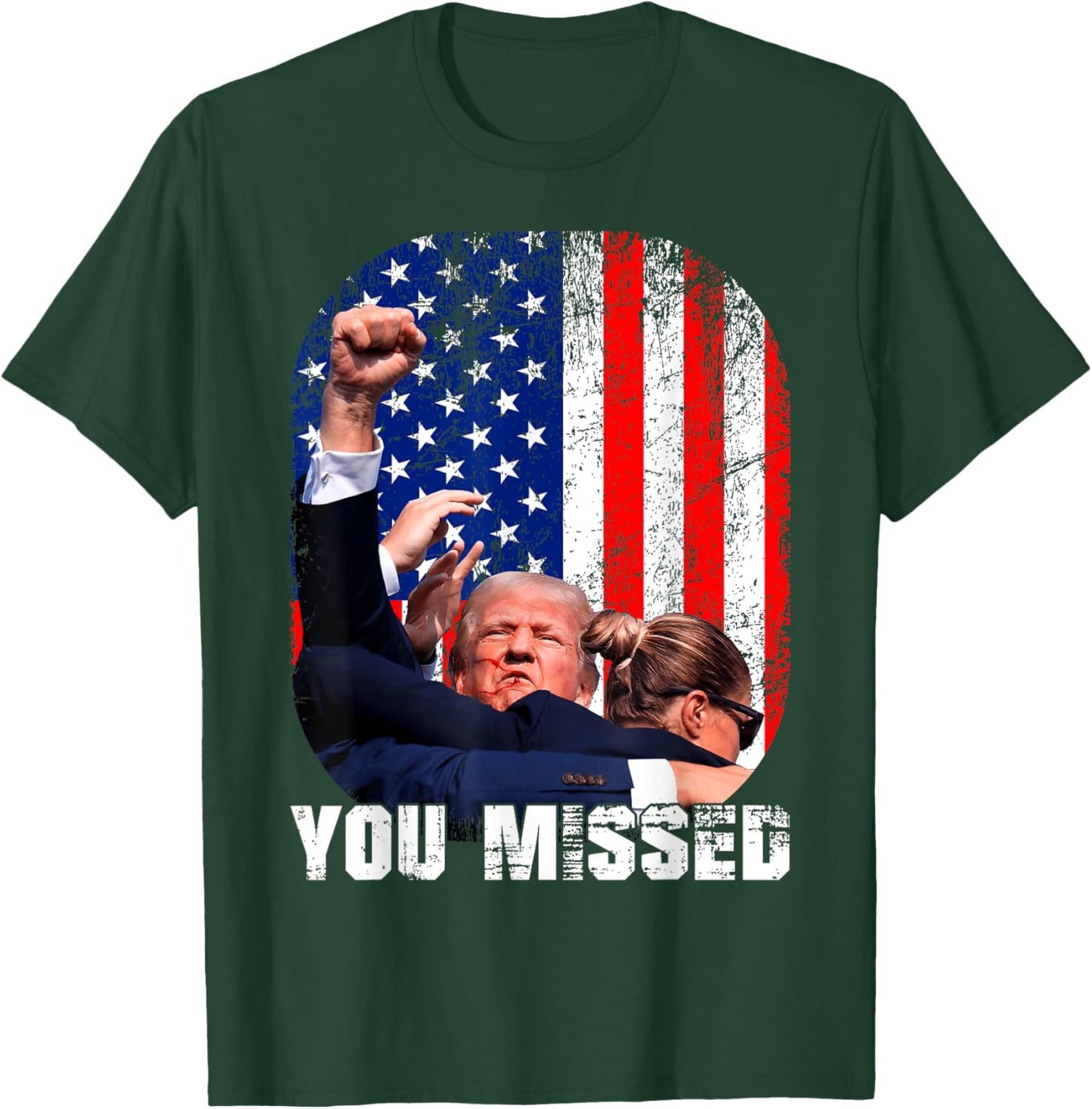 Fight Trump 2024 Election American Flag You Missed T-Shirt - T-Shirt | Forest