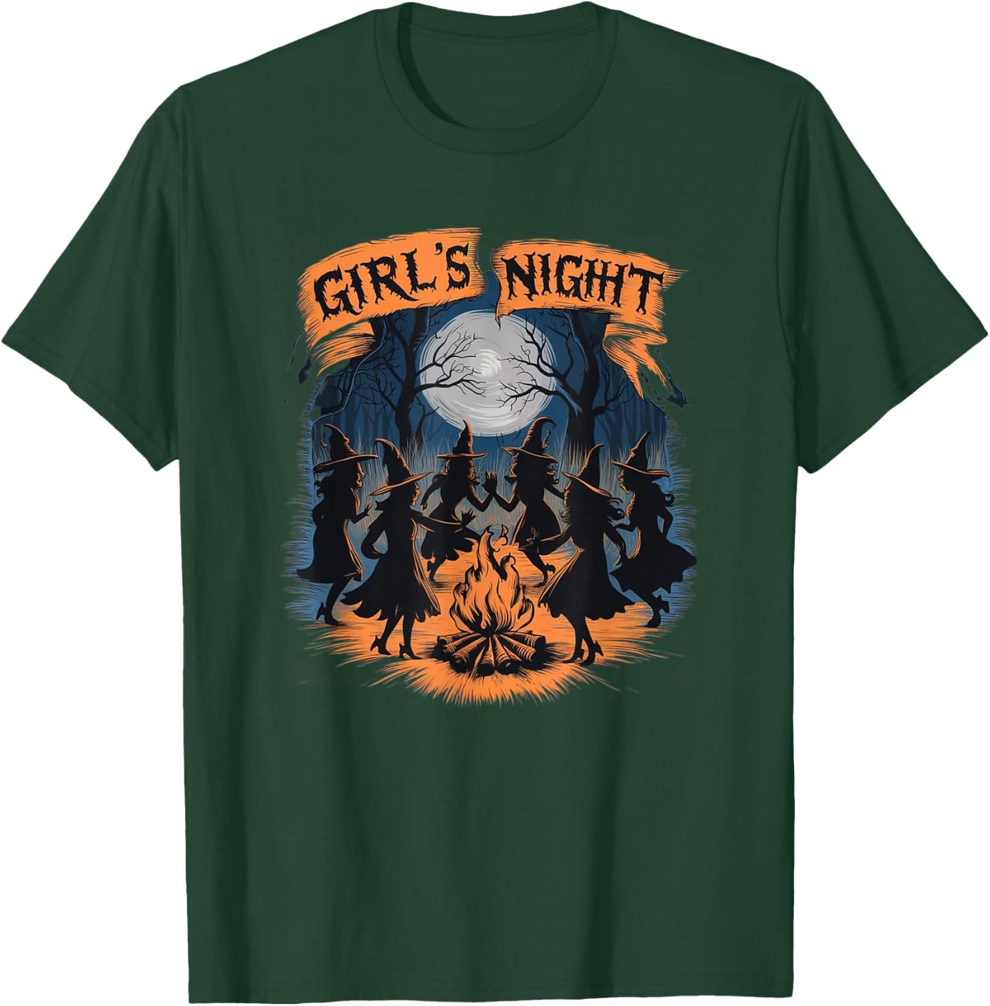 Girls' Night Witch Coven Halloween Design Spooky Fun Artwork T-Shirt - T-Shirt | Forest