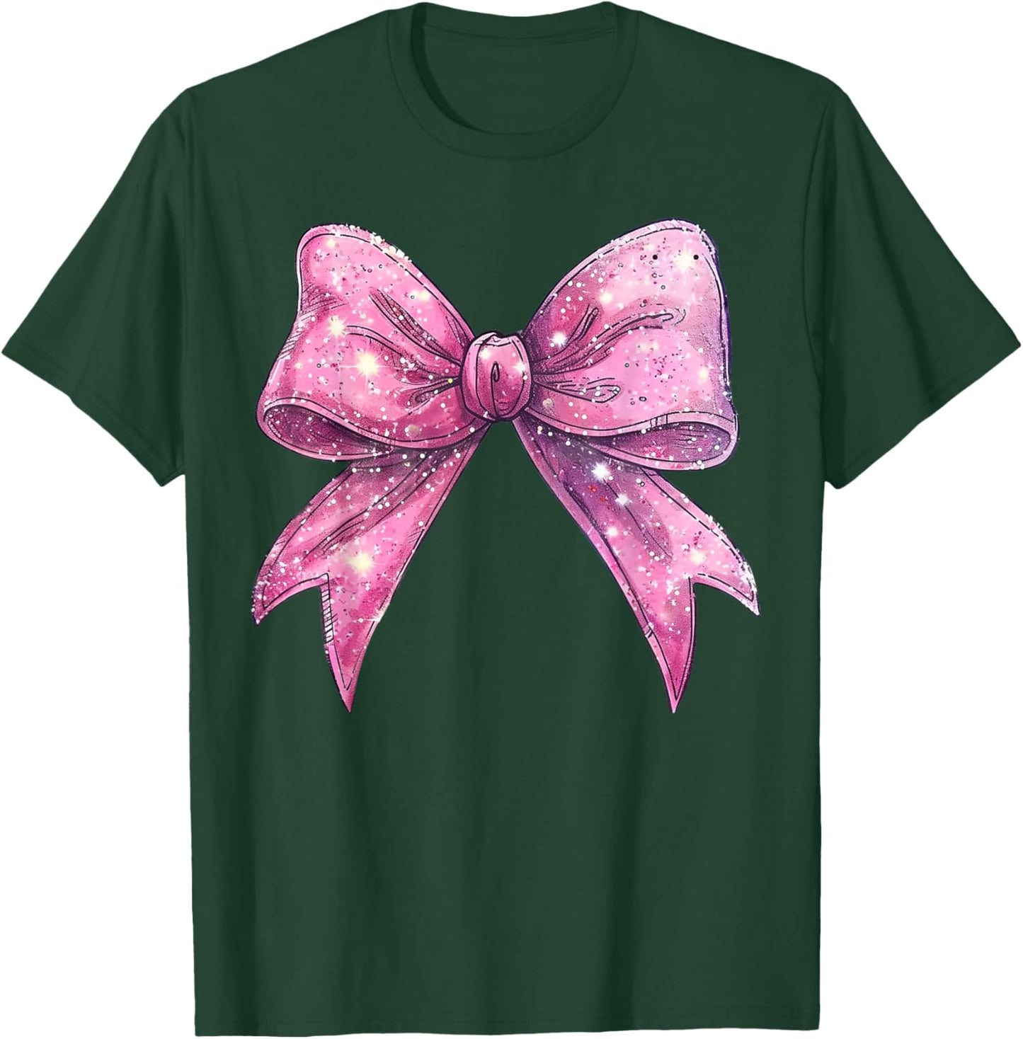 Cute Pink Bow Coquette Aesthetic Bow Print Bow T-Shirt - T-Shirt | Forest