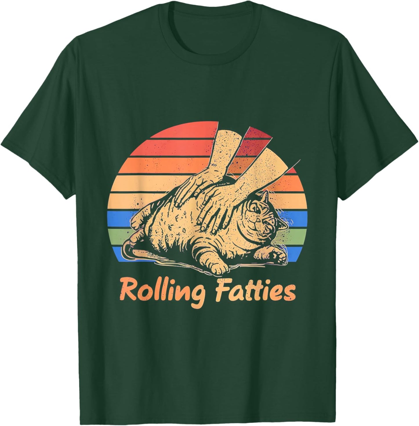 Cat Rolling Fatties Funny Women Kids T-Shirt - T-Shirt | Forest