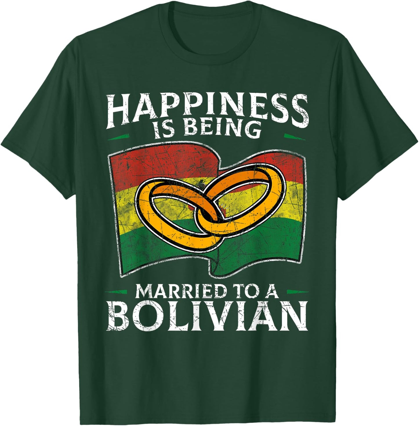 Bolivian Marriage Bolivian Married Flag Wedded Culture T-Shirt - T-Shirt | Forest