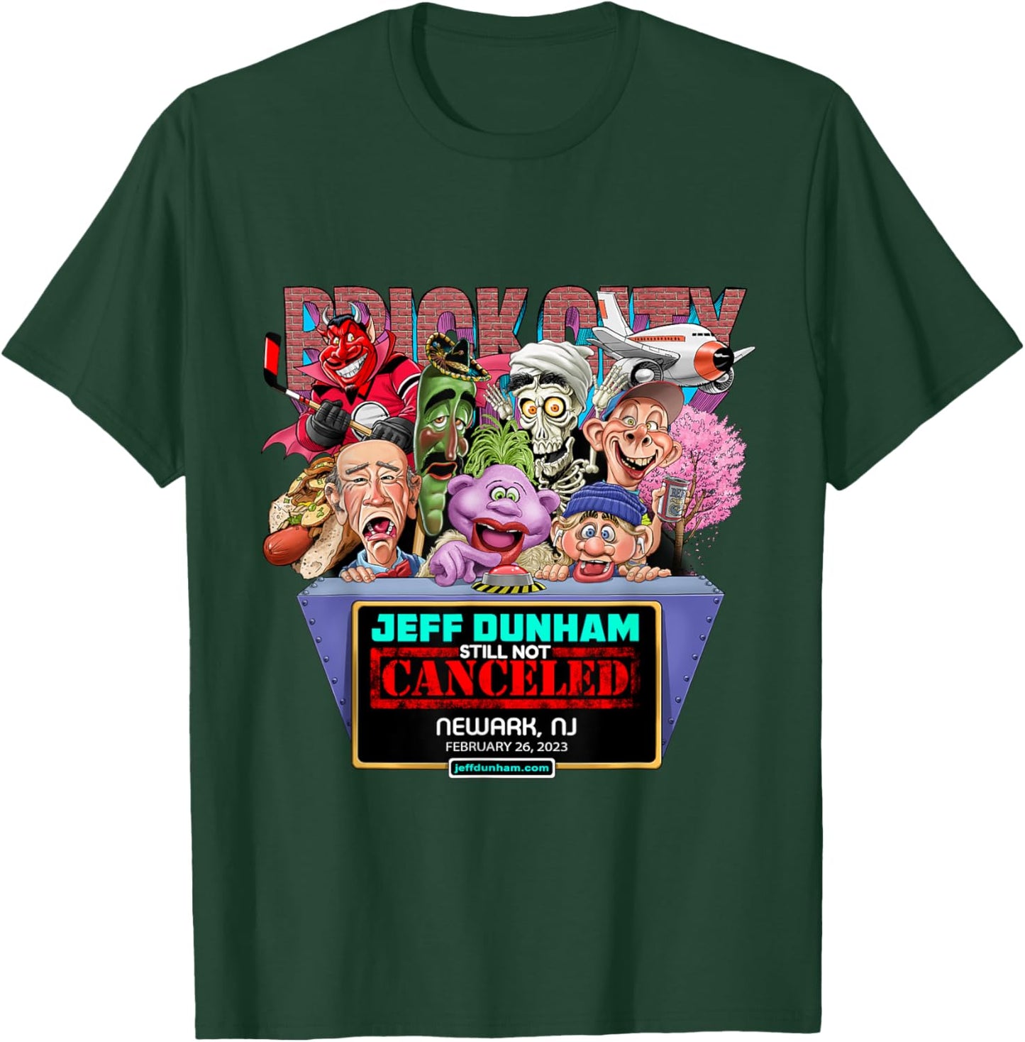 Jeff Dunham Newark, NJ (2023) T-Shirt - T-Shirt | Forest