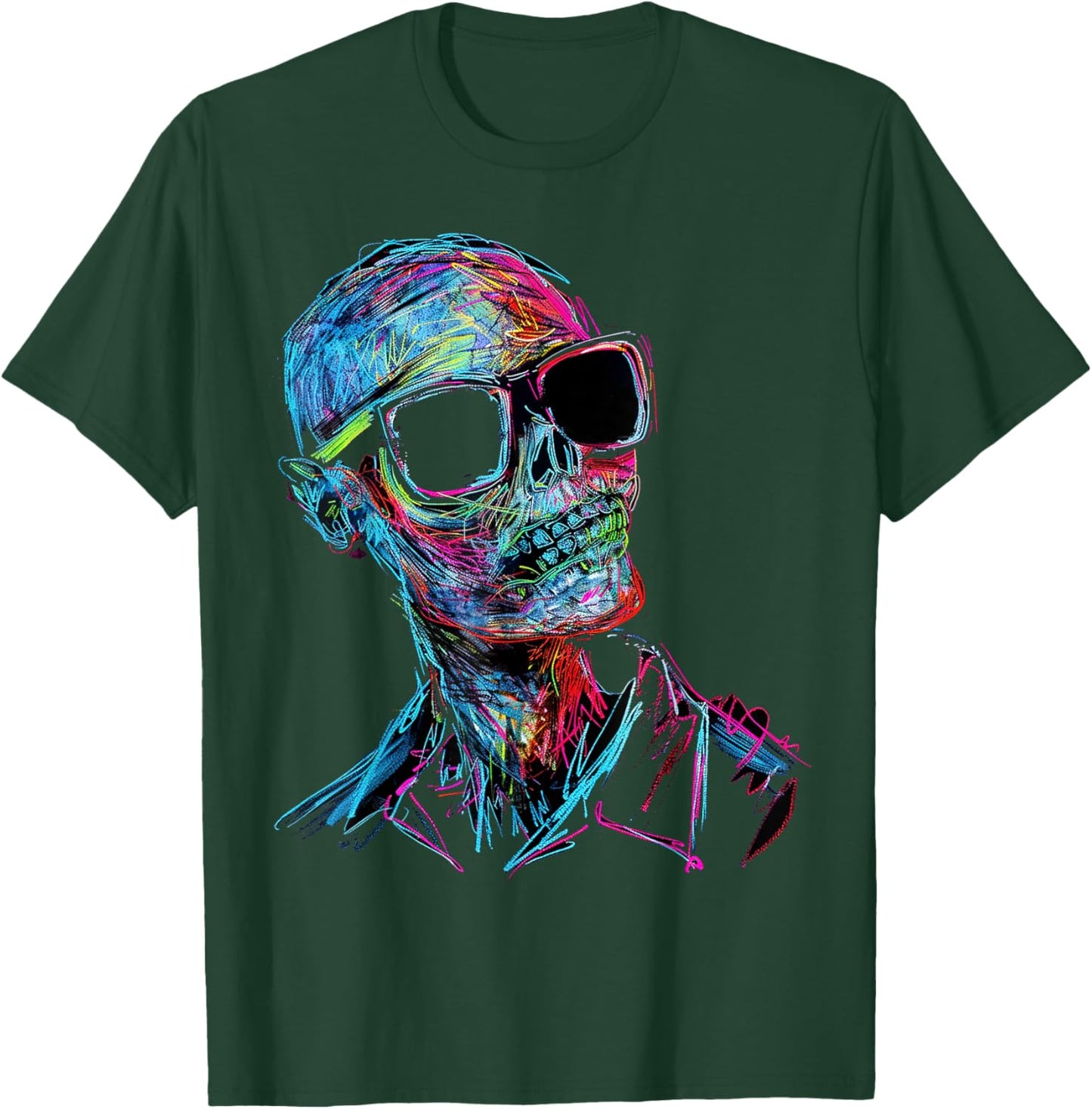 Zombie Costume Halloween Graphic Sunglasses Art Zombie T-Shirt - T-Shirt | Forest