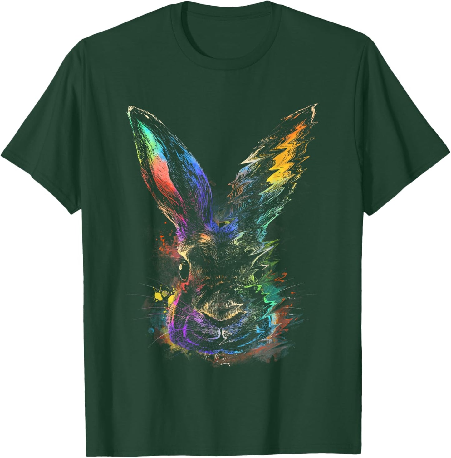 Rabbit Animal Art Colourful Artwork R T-Shirt - T-Shirt | Forest