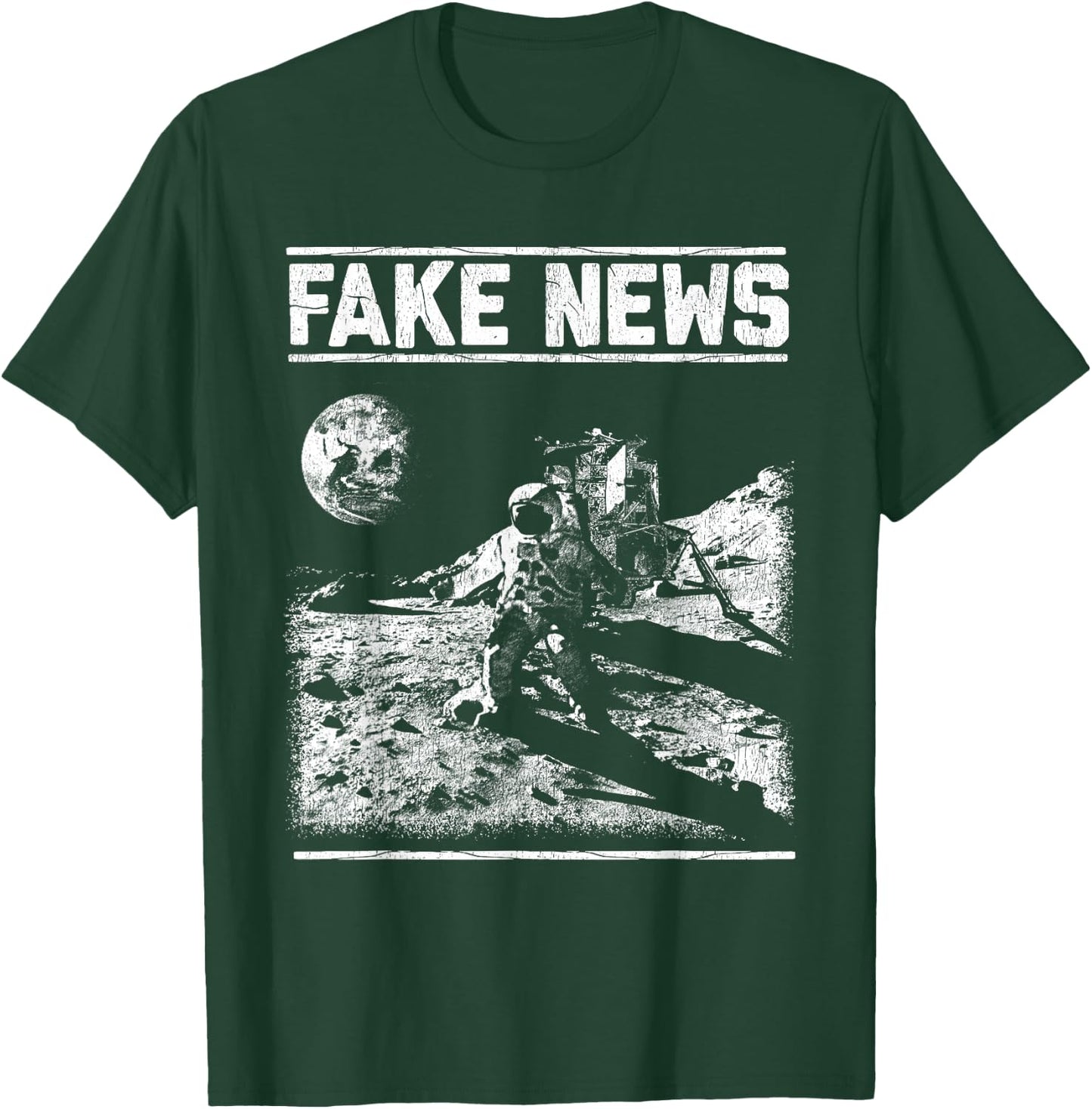 Moon Landing Hoax Apollo 11 1969 Conspiracy Fake T-Shirt - T-Shirt | Forest