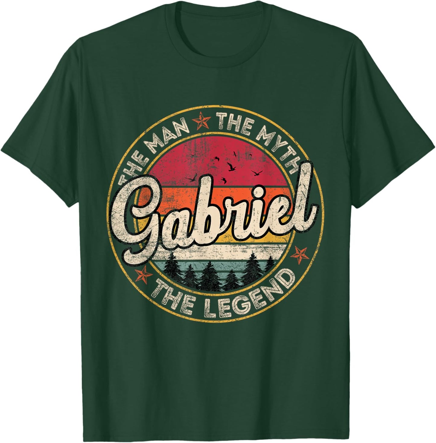 Gabriel The Man The Myth The Legend Personalized Name T-Shirt - T-Shirt | Forest