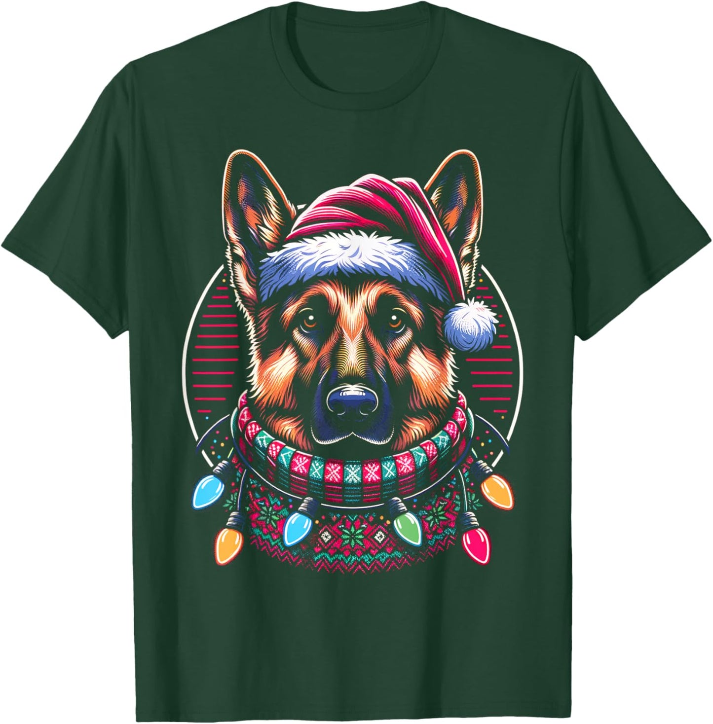 Christmas German Shepherd Xmas Shepherd Mom Dog Lover T-Shirt - T-Shirt | Forest