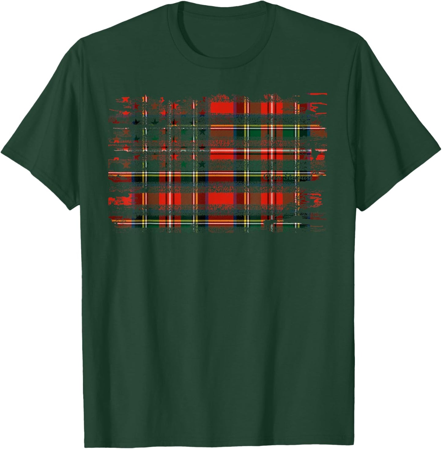 Stewart american flag scottish clan tartan T-Shirt - T-Shirt | Forest