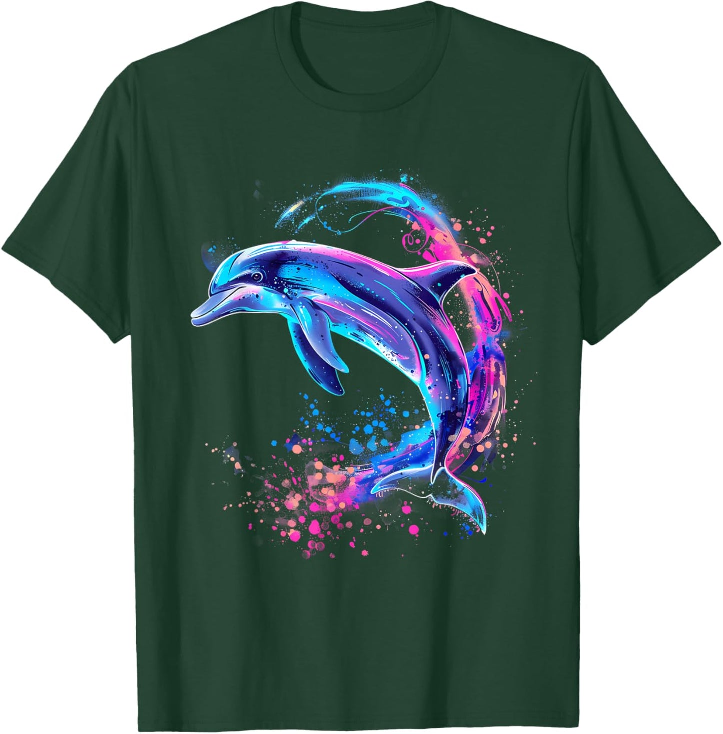 Dolphin Ocean Sea Animal Lover Artwork Sea Ocean Dolphin T-Shirt - T-Shirt | Forest