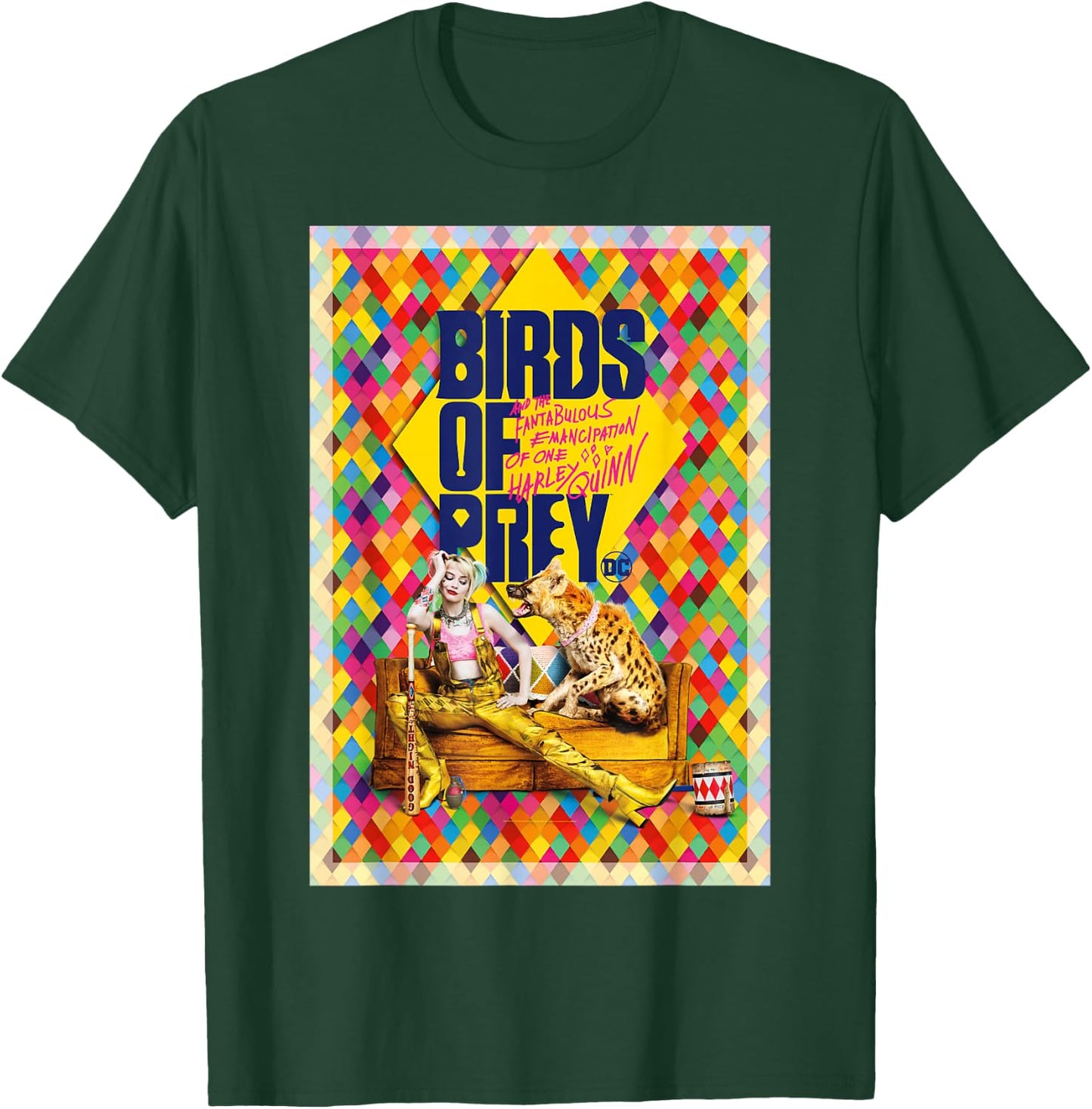 Birds Of Prey Harley Quinn Colorful Diamonds Poster T-Shirt - T-Shirt | Forest