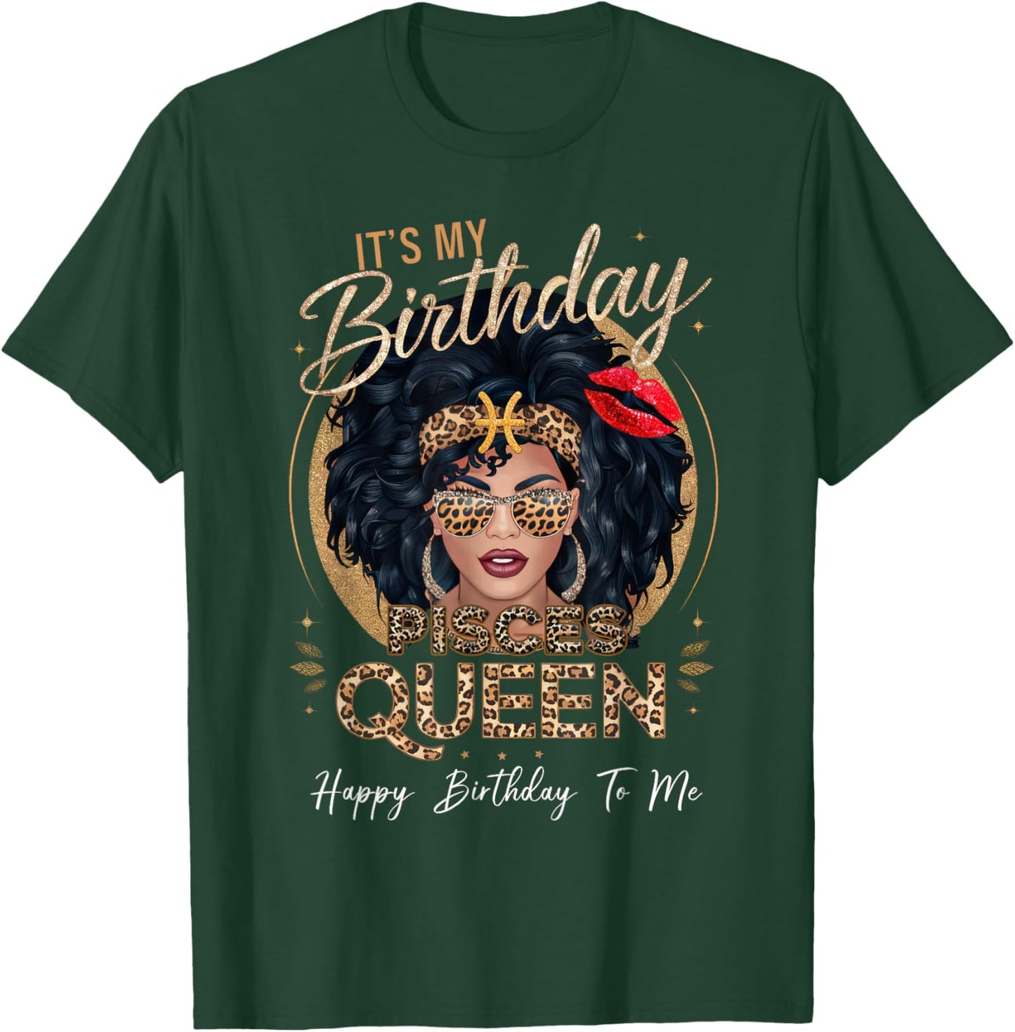 It's My Birthday Pisces Queen Loc'd Hair Black Women T-Shirt - T-Shirt | Forest