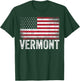 Vermont American Flag 4th of July Vintage Men Women USA T-Shirt - T-Shirt | Forest