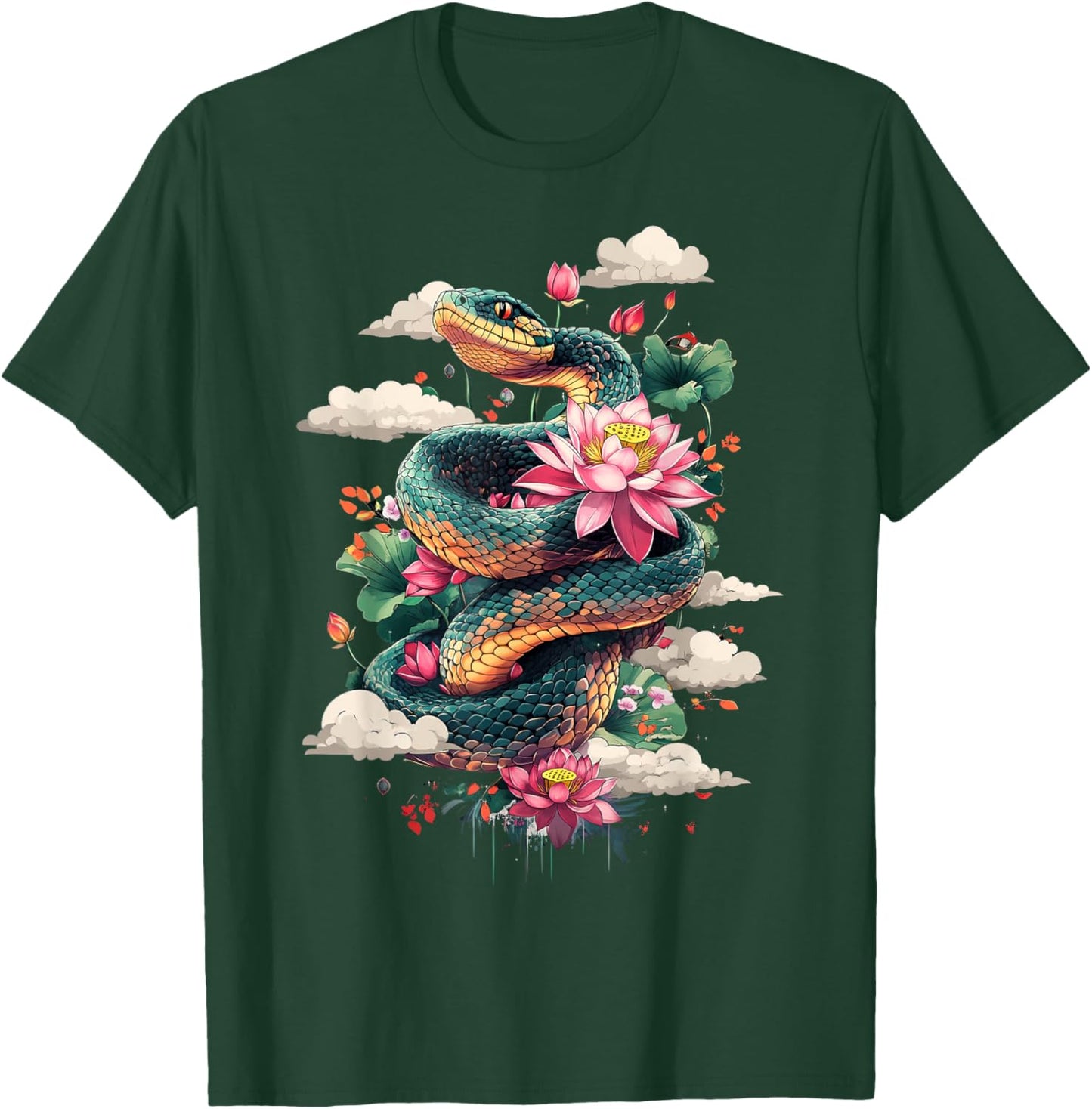 Year Of The Snake 2025 Cool Snake Graphic Art T-Shirt - T-Shirt | Forest