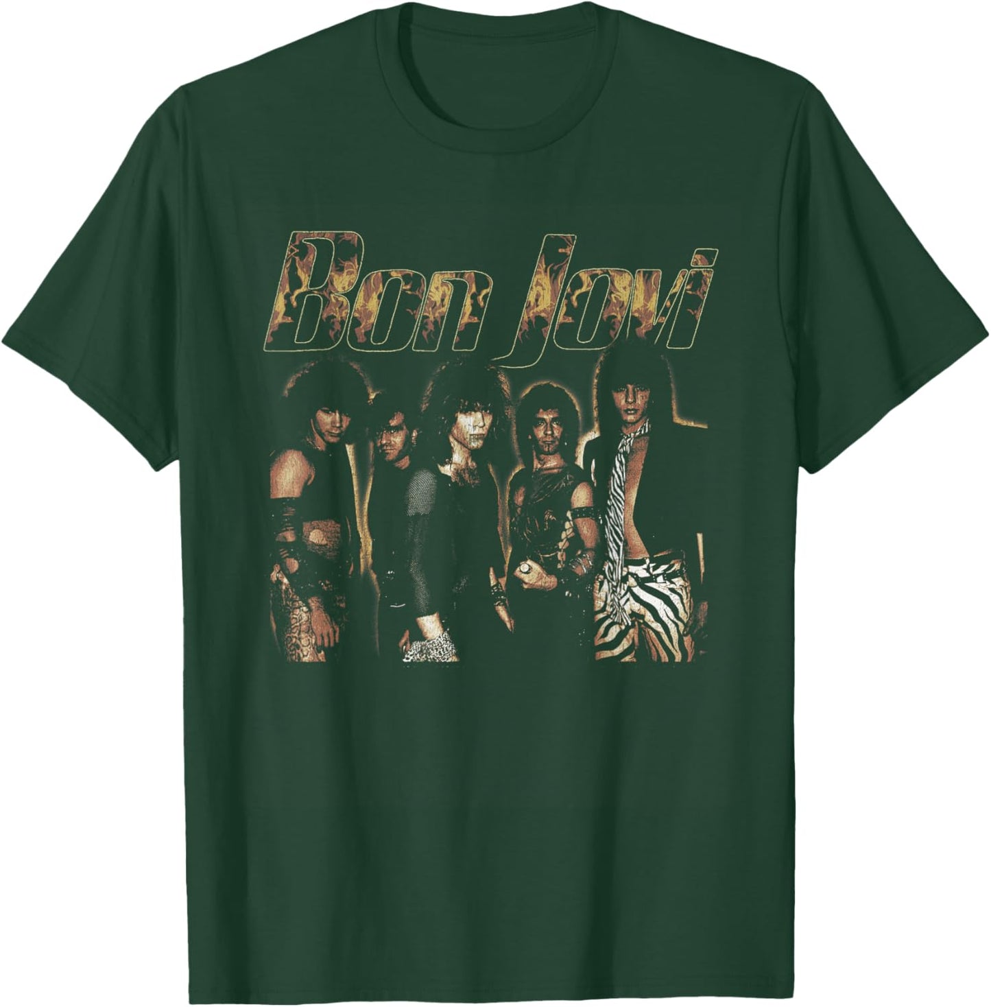 Official Bon Jovi Flames T-Shirt - T-Shirt | Forest
