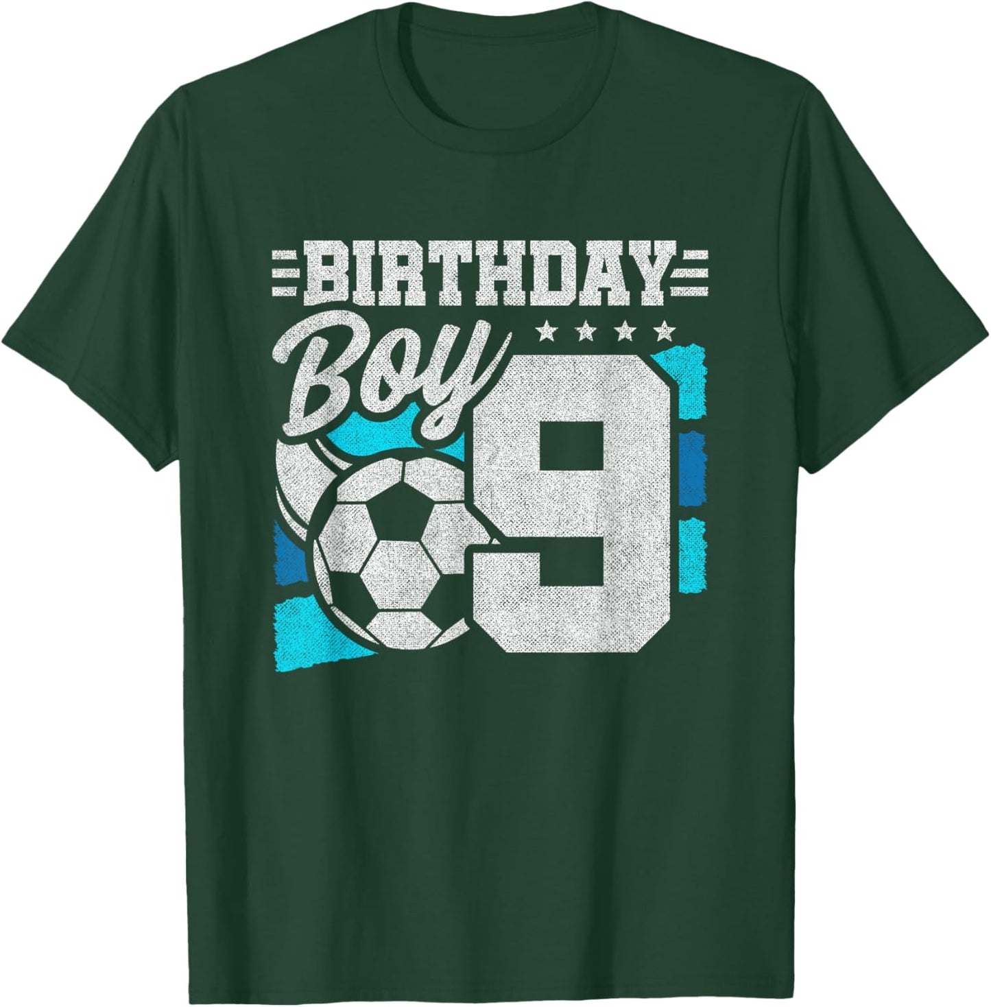 Soccer Birthday Party - 9 Year Old Boy - 9th Birthday T-Shirt - T-Shirt | Forest