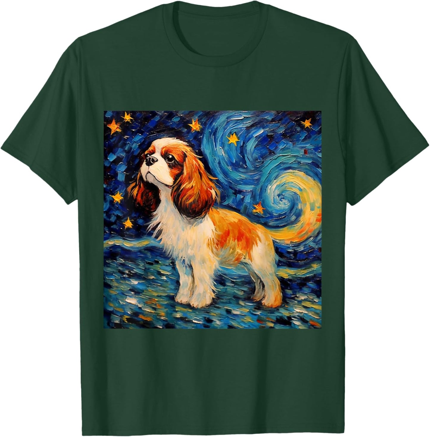 Cavalier King Charles Spaniel Starry Night T-Shirt - T-Shirt | Forest