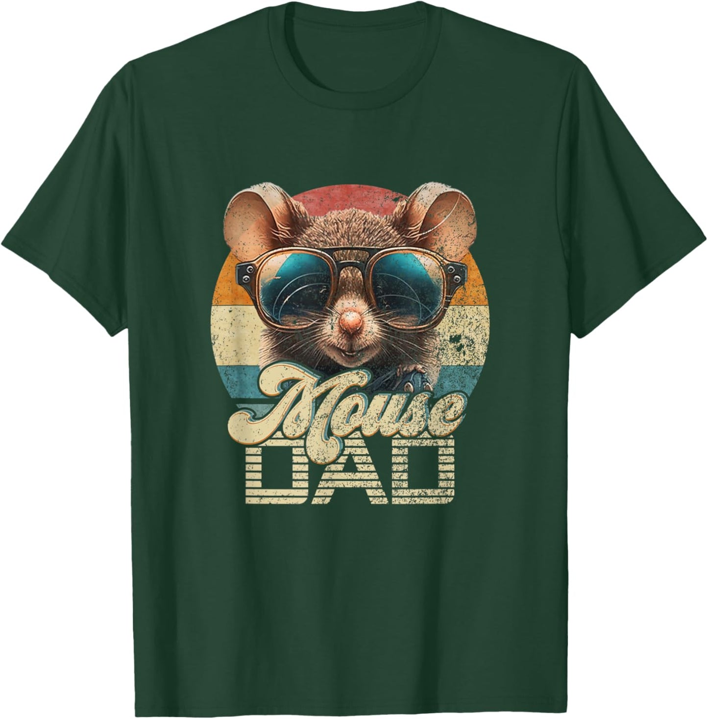 Vintage Retro Mouse Dad Best Daddy Funny Fathers Day T-Shirt - T-Shirt | Forest