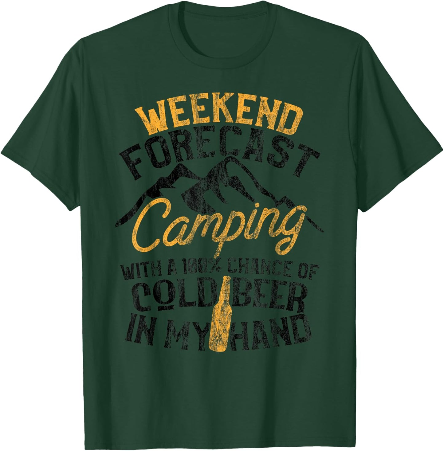 Funny Camping Weekend Forecast 100% Chance Beer T-Shirt - T-Shirt | Forest