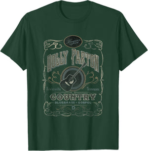 Dolly Parton Classic Fit Whiskey Label - Adult , Short Sleeve, Polyester & Cotton Blend, Black T-Shirt - T-Shirt | Forest