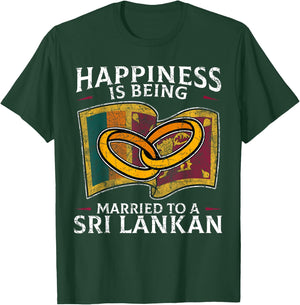 Sri Lankan Wedding Sri Lanka Heritage Roots Flag Married T-Shirt - T-Shirt | Forest