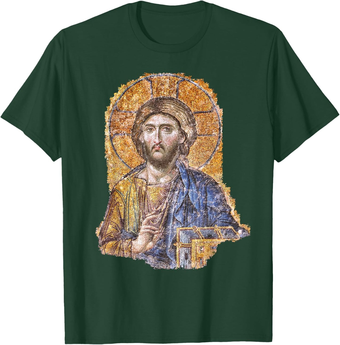 Christ Pantocrator Icon Hagia Sophia Catholic T-Shirt - T-Shirt | Forest