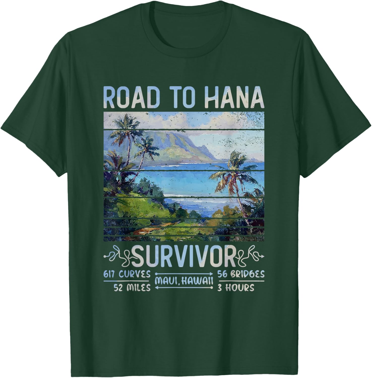 RJC Road to Hana Survivor Maui Hawaii Trip Adventure T-Shirt - T-Shirt | Forest