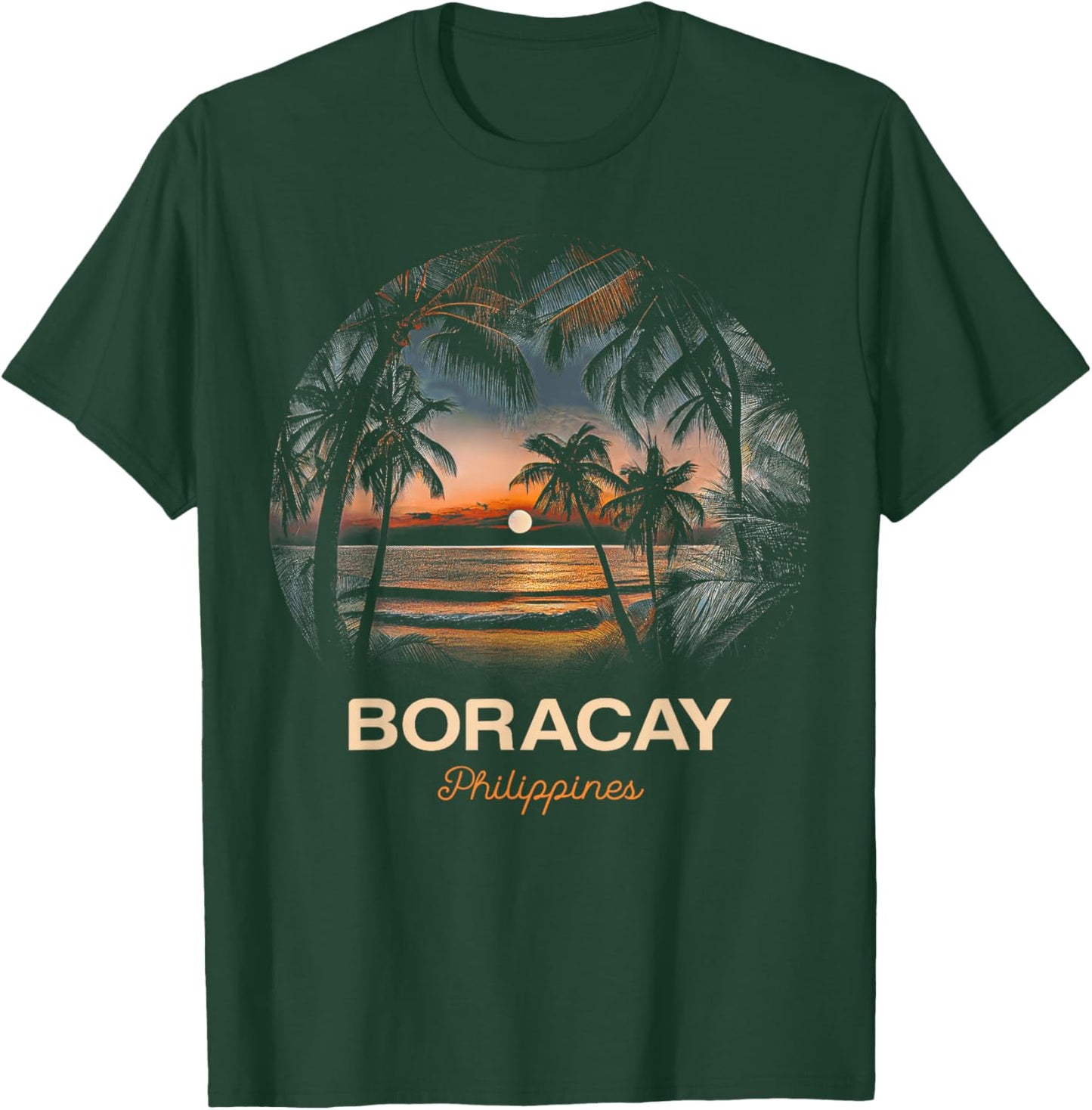 Vacation Souvenir Palm Tree Boracay T-Shirt - T-Shirt | Forest
