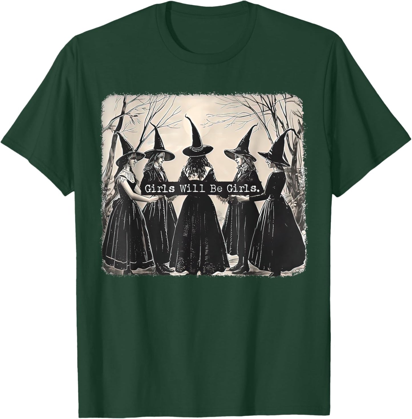 Girl Will Be Girl Witch Halloween T-Shirt - T-Shirt | Forest