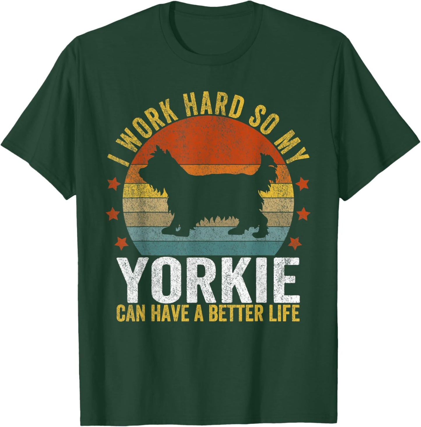 Funny Yorkie Mom Yorkie Dad Yorkshire Terrier Lover Retro T-Shirt - T-Shirt | Forest