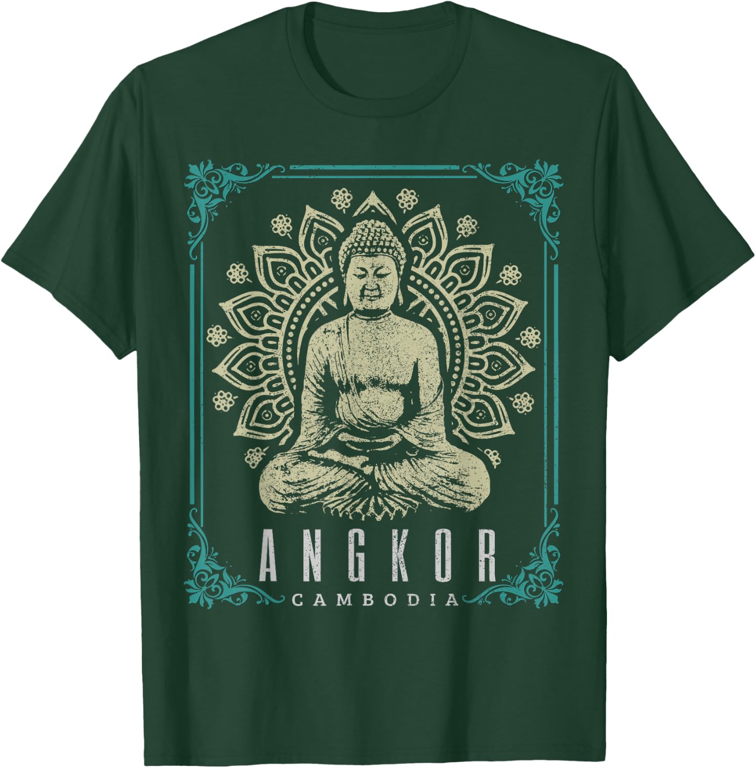 Angkor Wat Cambodia Buddha Temple Vintage Souvenir T-Shirt - T-Shirt | Forest