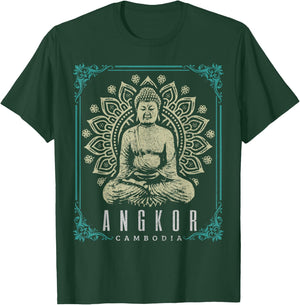 Angkor Wat Cambodia Buddha Temple Vintage Souvenir T-Shirt - T-Shirt | Forest