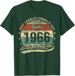 60. Geburtstag Echt Absolut Einmalig Seit Juni 1966 Retro T-Shirt - T-Shirt | Forest