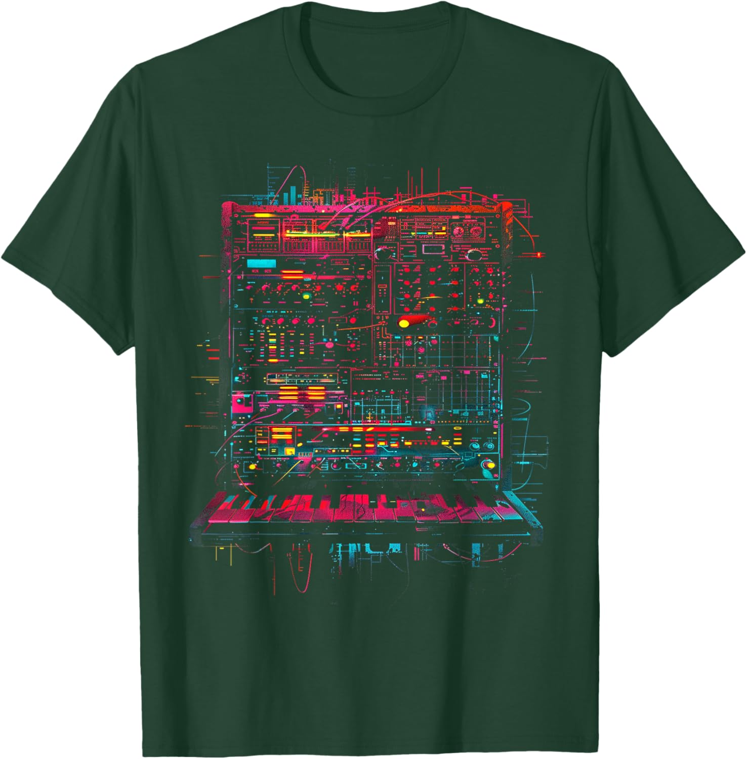Synthesizer Cyberpunk T-Shirt - T-Shirt | Forest