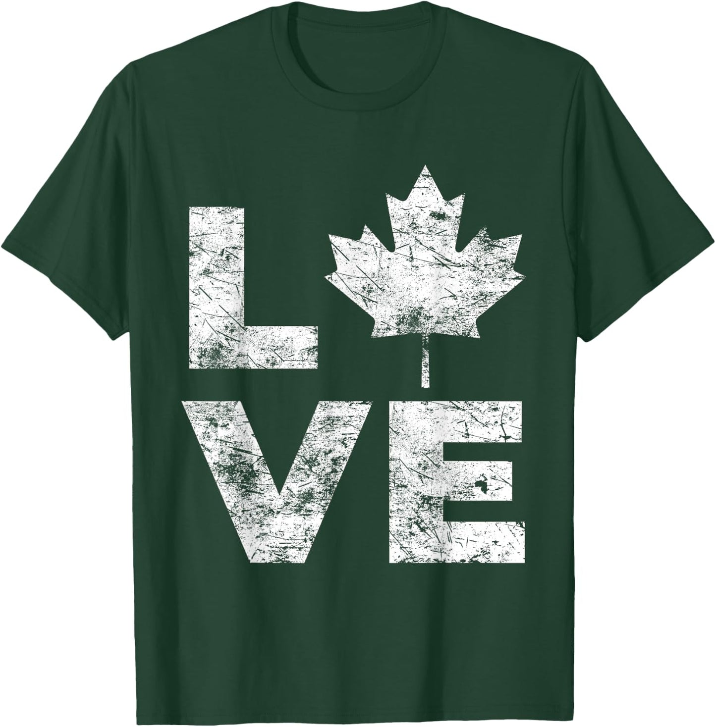 Canada Flag Love Vintage Canada Day Maple Leaf T-Shirt - T-Shirt | Forest