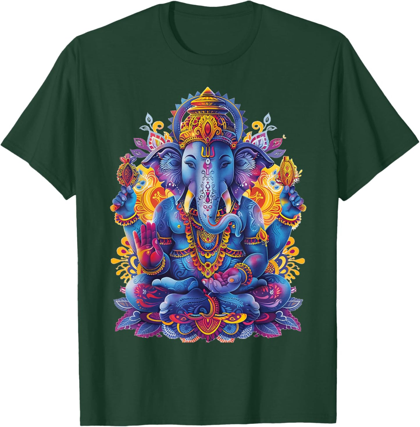 Ganesh spiritual hindu god elephant yoga meditation T-Shirt - T-Shirt | Forest